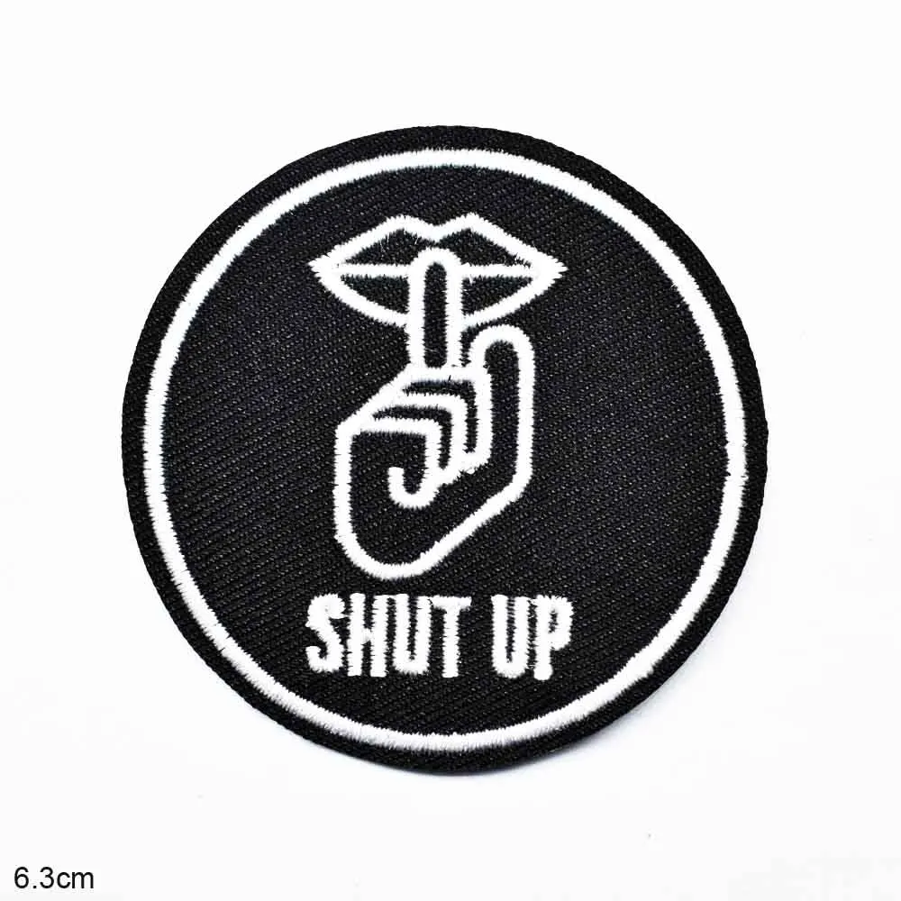 Shut Up Lip Iron On Words Embroidered Clothes Patches For Girl Woman Clothing Stickers Garment Wholesale | Дом и сад