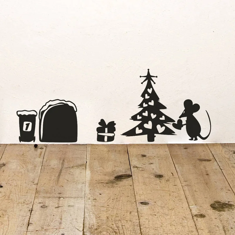 Забавные наклейки на стену в виде мыши для кухни спальни плинтуса украшение дома