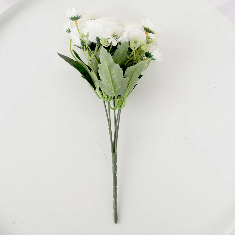 

Beautiful Roses Artificial Flowers High Quality for Wedding Home Decoration Silk Fake Flower DIY Party Decor Accessories White