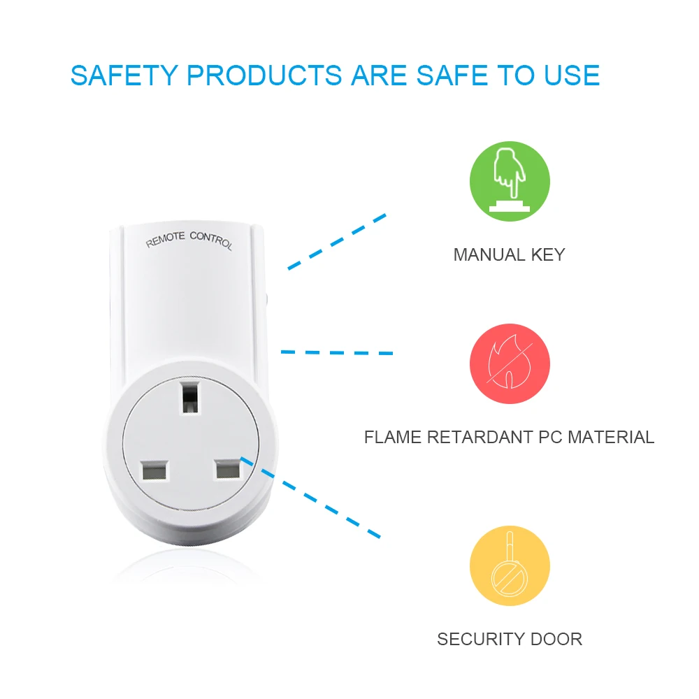 Универсальная Розетка стандарта Великобритании 230 В 10 А беспроводная