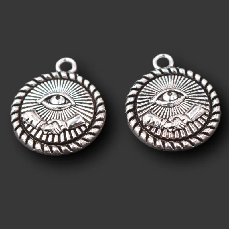 

15pcs Silver Plated Anti-War Demon Eyes Metal Pendants DIY Charms Retro Bracelet Earrings Jewelry Crafts Making A2452