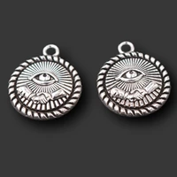 15pcs silver plated anti war demon eyes metal pendants diy charms retro bracelet earrings jewelry crafts making a2452