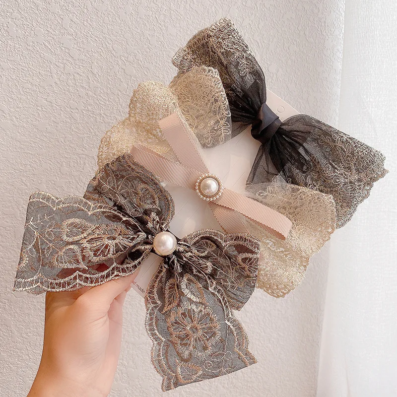 

Oaoleer 2021 New Women Pearls Cute Butterfly Hairpin Shiny Silk Bow Hair Accessories Fashion Hairpins Headdress Barrettes