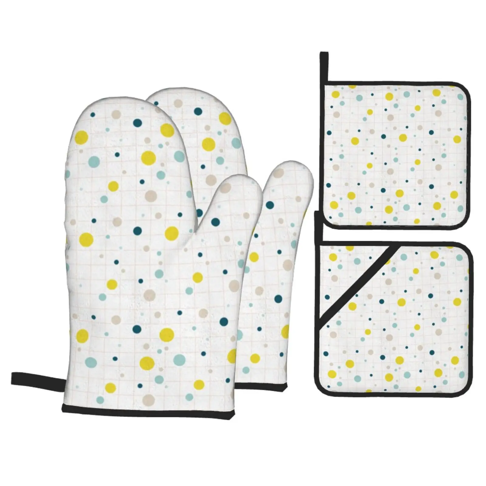 

Original For Baking 4-piece Set Anti Heat Oven Glove Hand Mitts Oven Kitchen Gloves Potholders Kitchen Gadget Sets Mittens Mitt