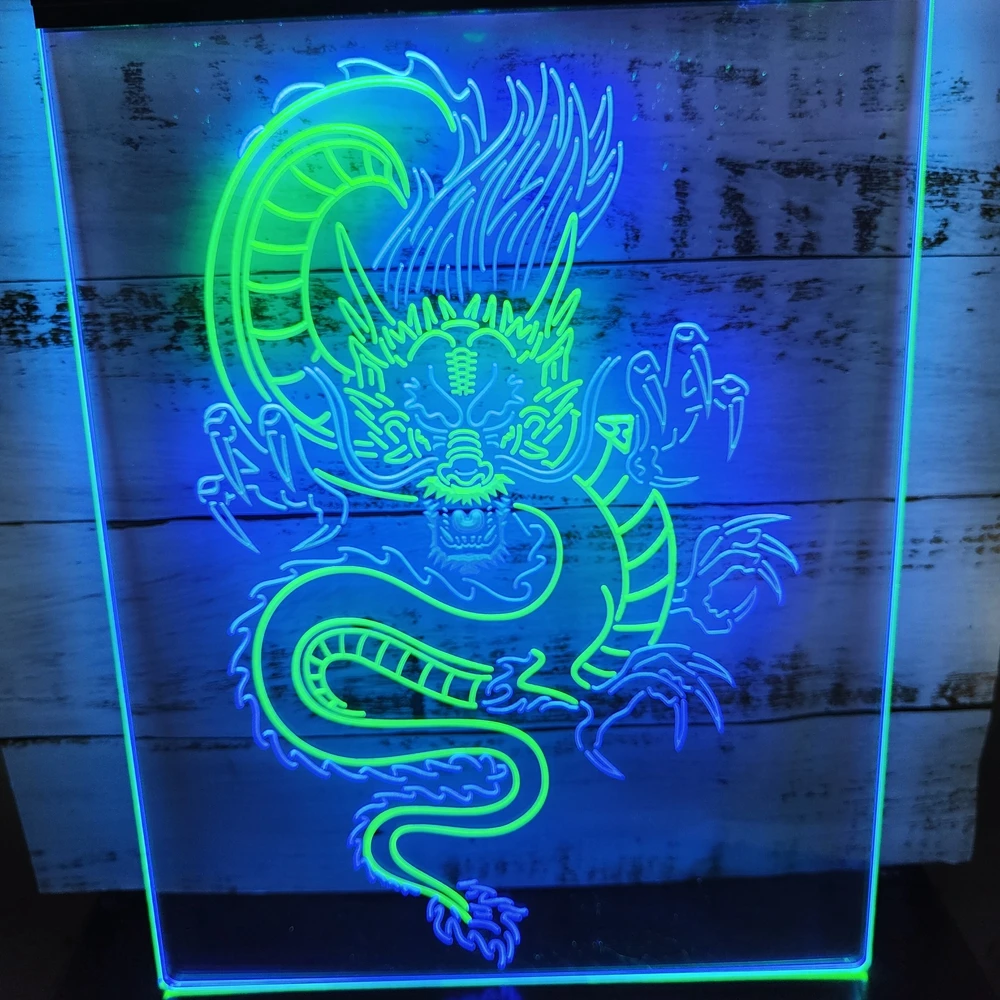 Китайский дисплей Dragon Room двухцветный светодиодный неоновый знак-1S001 | Дом и сад