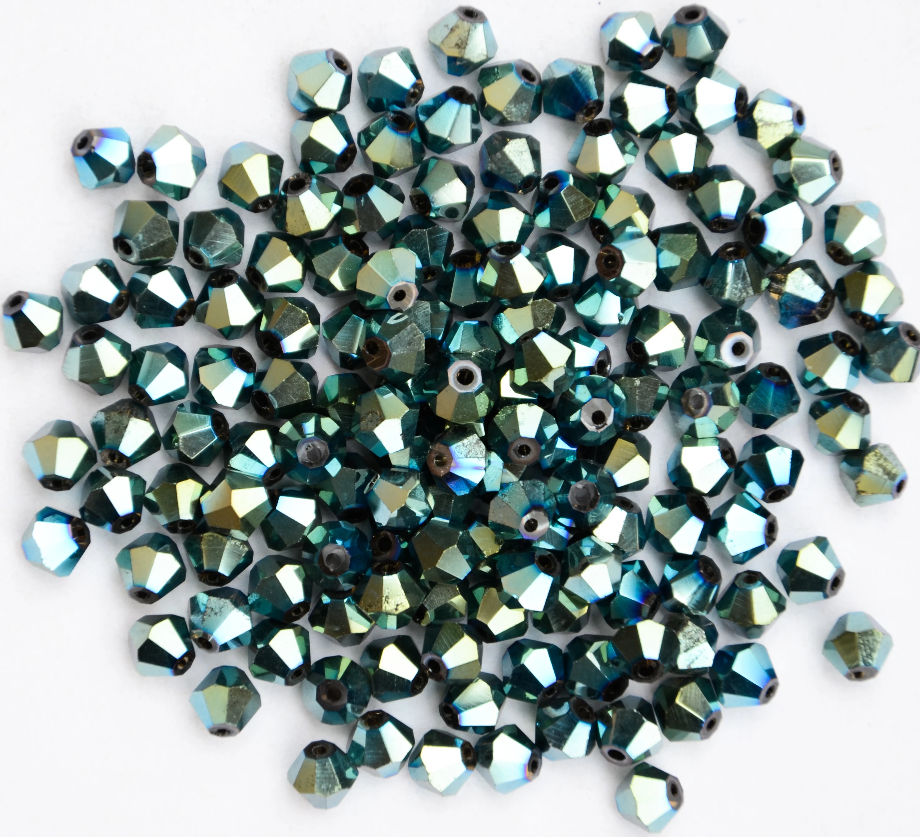 

Бесплатная доставка, 288 шт./лот 6 мм металлик зеленого цвета, китайские хрустальные Биконусы высшего качества