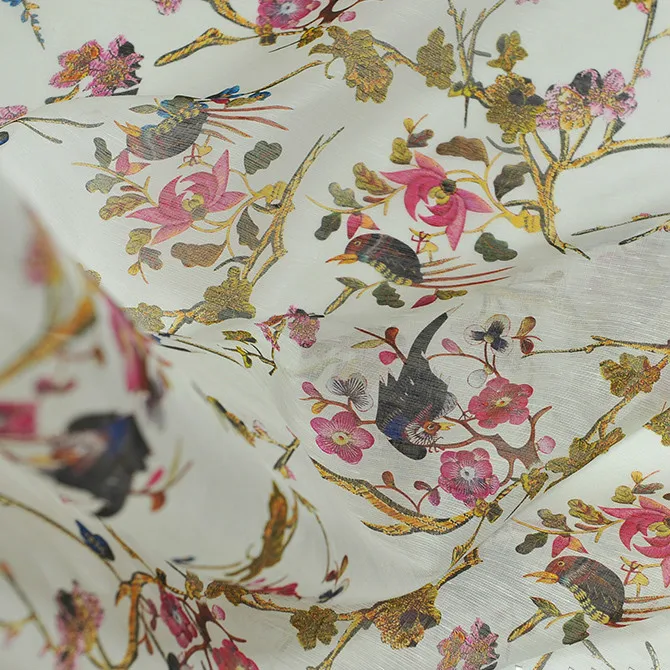 

140 cm wide silk linen fabric meter 12mm printed linen silk fabric delicate vintage chinese silk fabric wholesale silk cloth