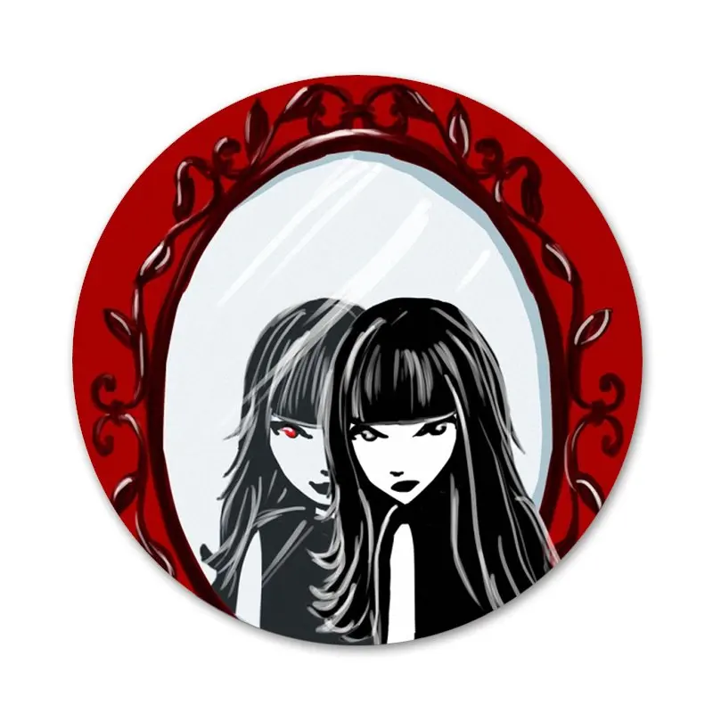 

58mm Emily The Strange cartoon Badge Brooch Pin Accessories For Clothes Backpack Decoration gift