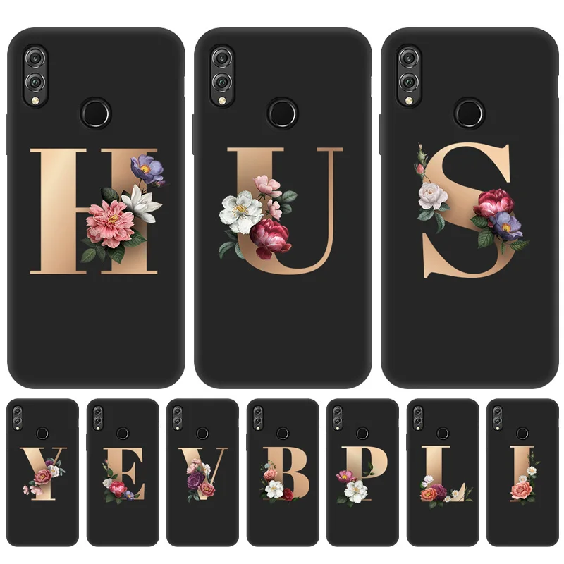 

Black Matte Flower Letter Case For Huawei Honor 10 Lite Silicone Phone Cases For Huawei Honor 30 20 Pro 20s 30s Back Cover Capas