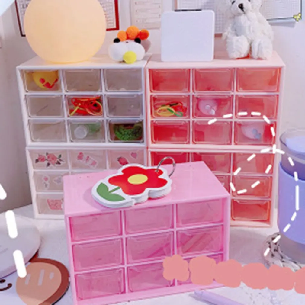 

Nine Grids Dustproof Drawer Storage Box Desktop Stationery Jewelry Hand Account Cosmetics Storage Box