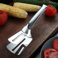 stainless steel barbecue tongs frying spatula hollow out bbq tongs bread steak vegetable serving tongs kitchen accessories
