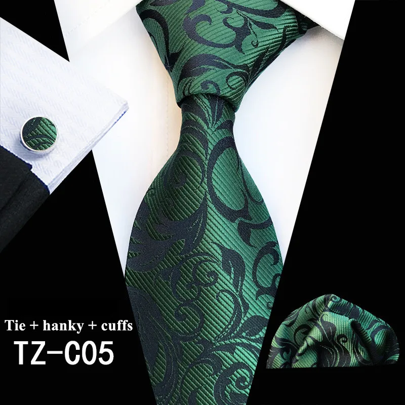 Новый модный клетчатый цветочный галстук в клетку для мужчин цвет: синий зеленый