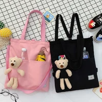 female student tutorial bags harajuku style messenger canvas bag shoulder ins portable simple cloth bag school bags for girls