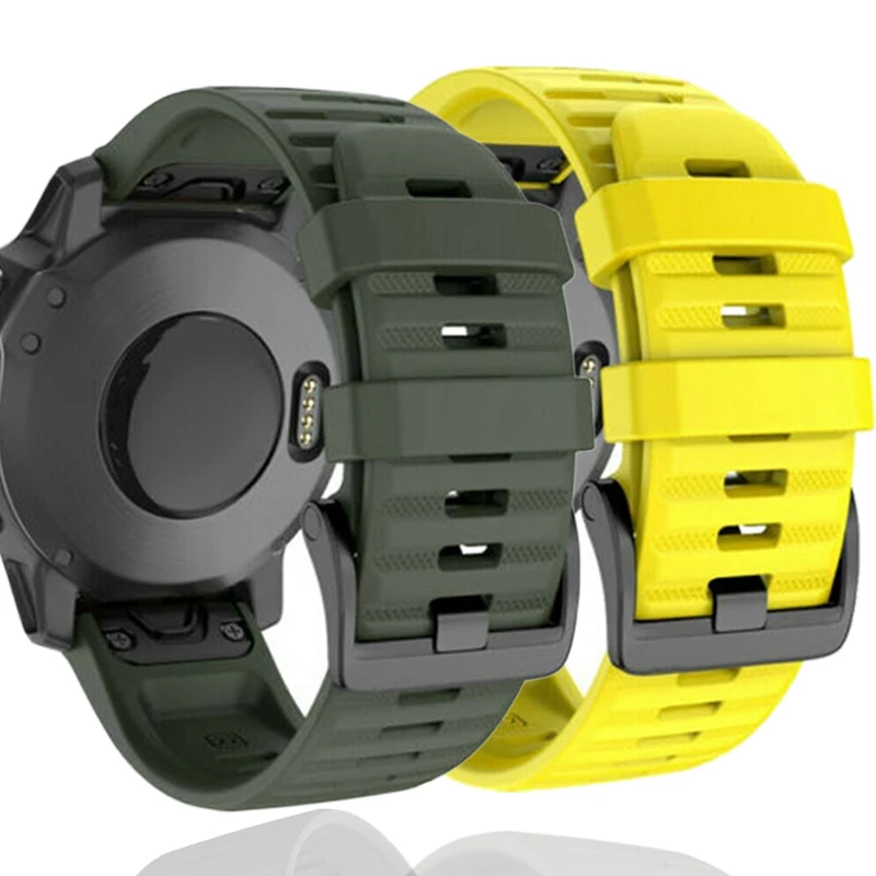 

26 мм спортивный силиконовый ремешок для часов Ремешок для Garmin Fenix 6X6 6S Pro 5X5 5S Plus 3 HR 20 22 мм легко подходит быстросъемный wirstband