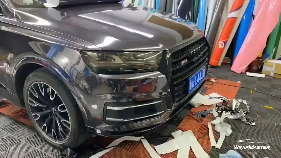 

TSAUTOP высокопрочная супер зеркальная голографическая хромированная Серебряная виниловая автомобильная пленка