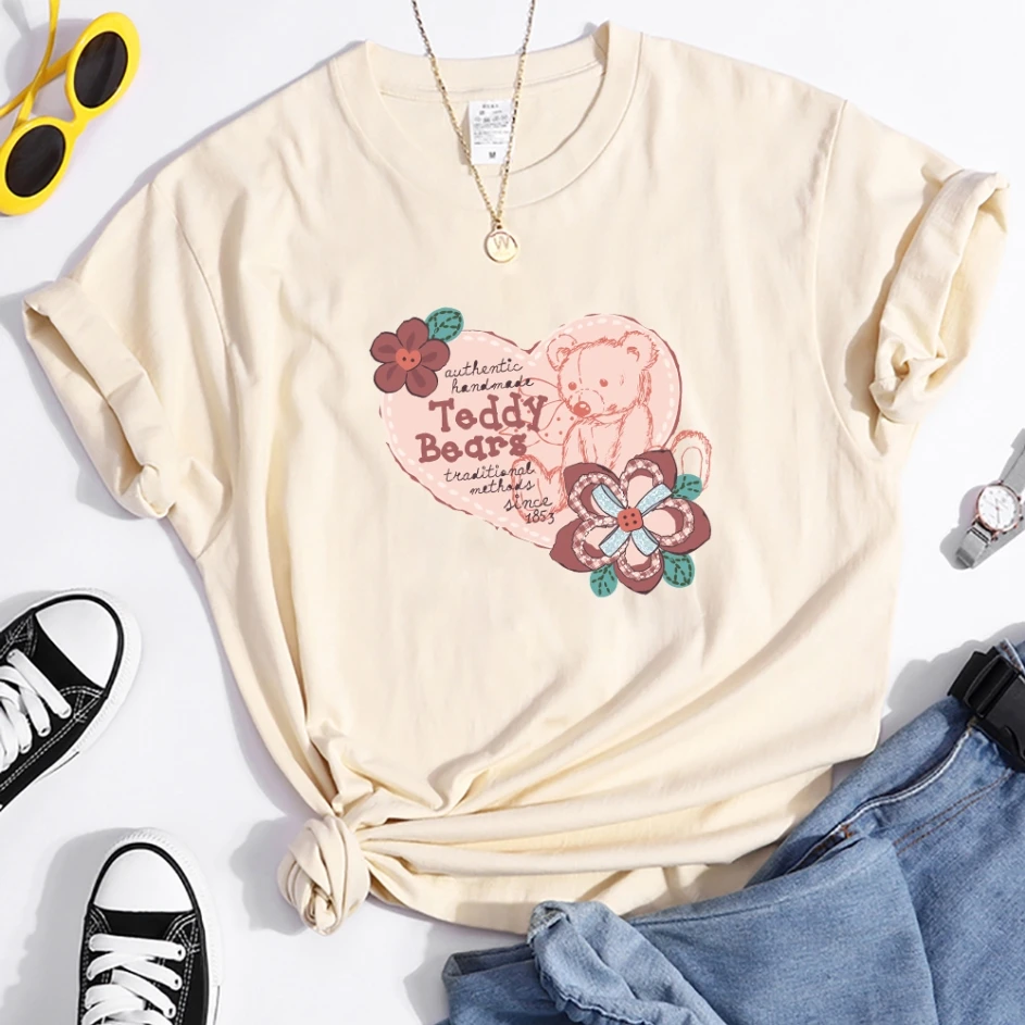 Женская футболка с принтом медведей Тедди приталенные футболки В креативном
