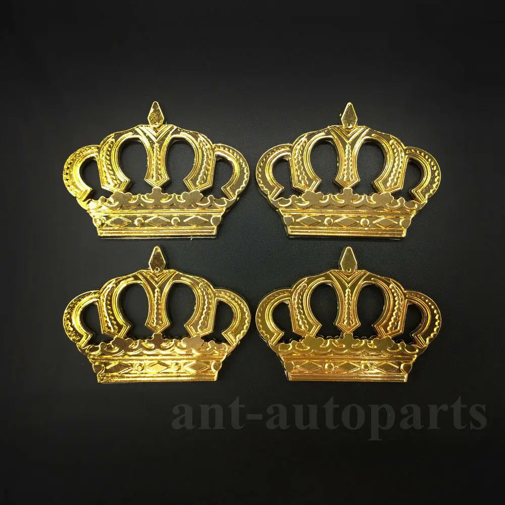 

4x Metal Crown Luxury Auto Car Golden Emblem Car Badge Decal Stickers Mortocycle