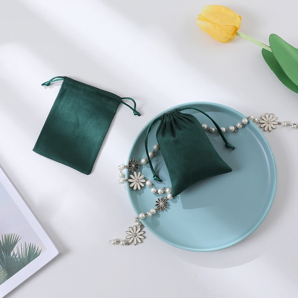 Подарочные пакеты на шнурке 50 шт. фланель для ювелирных изделий Упаковочные