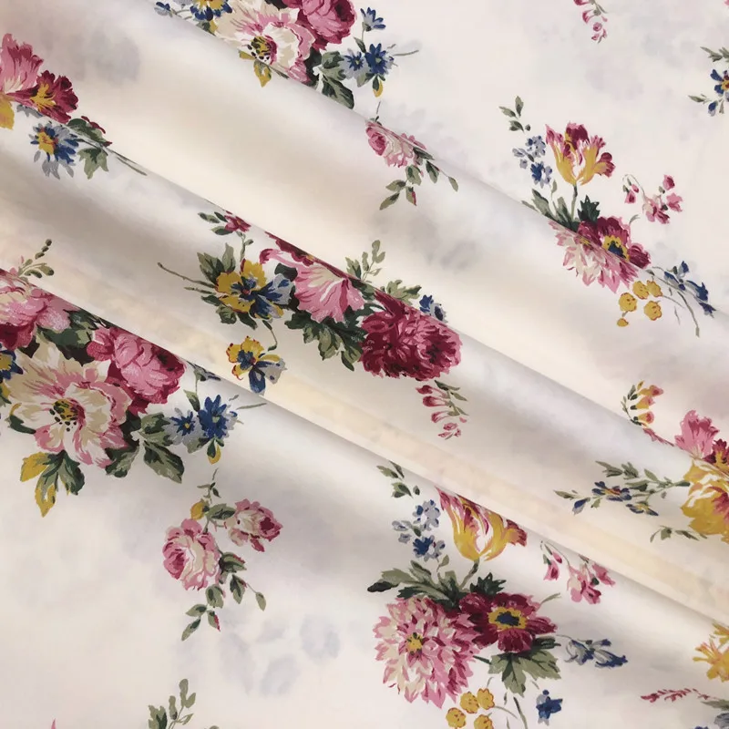 Розовый цветочный из хлопчатобумажной ткани с принтом 100% хлопчатобумажная ткань