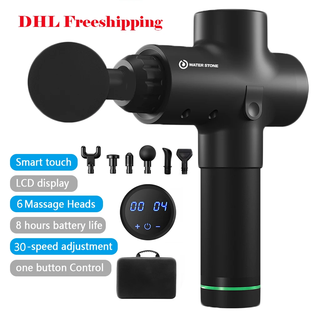 Массажер для тела Электрический массажер мышц с ЖК дисплеем 30 передач 6 головок