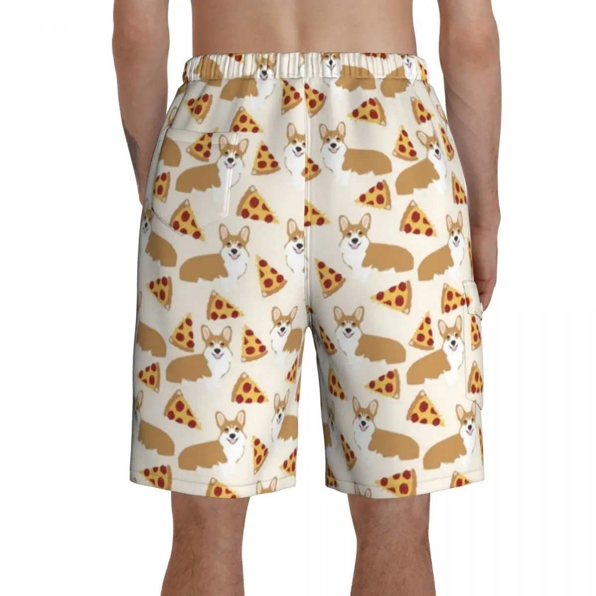 

Pizza Board Shorts Bathing Swimming Trunks Polyester Funny Men Swim Trunks
