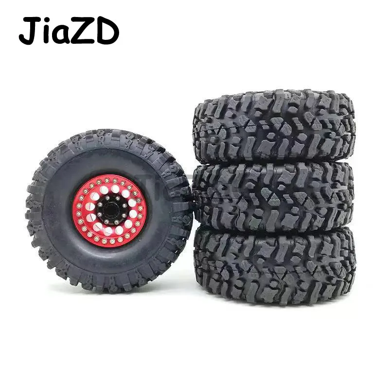 4 шт. металлические красные шины Beadlock 1 9 дюйма и 108 мм/120 мм для 1/10 RC Rock Crawler Axial SCX10 JEEP