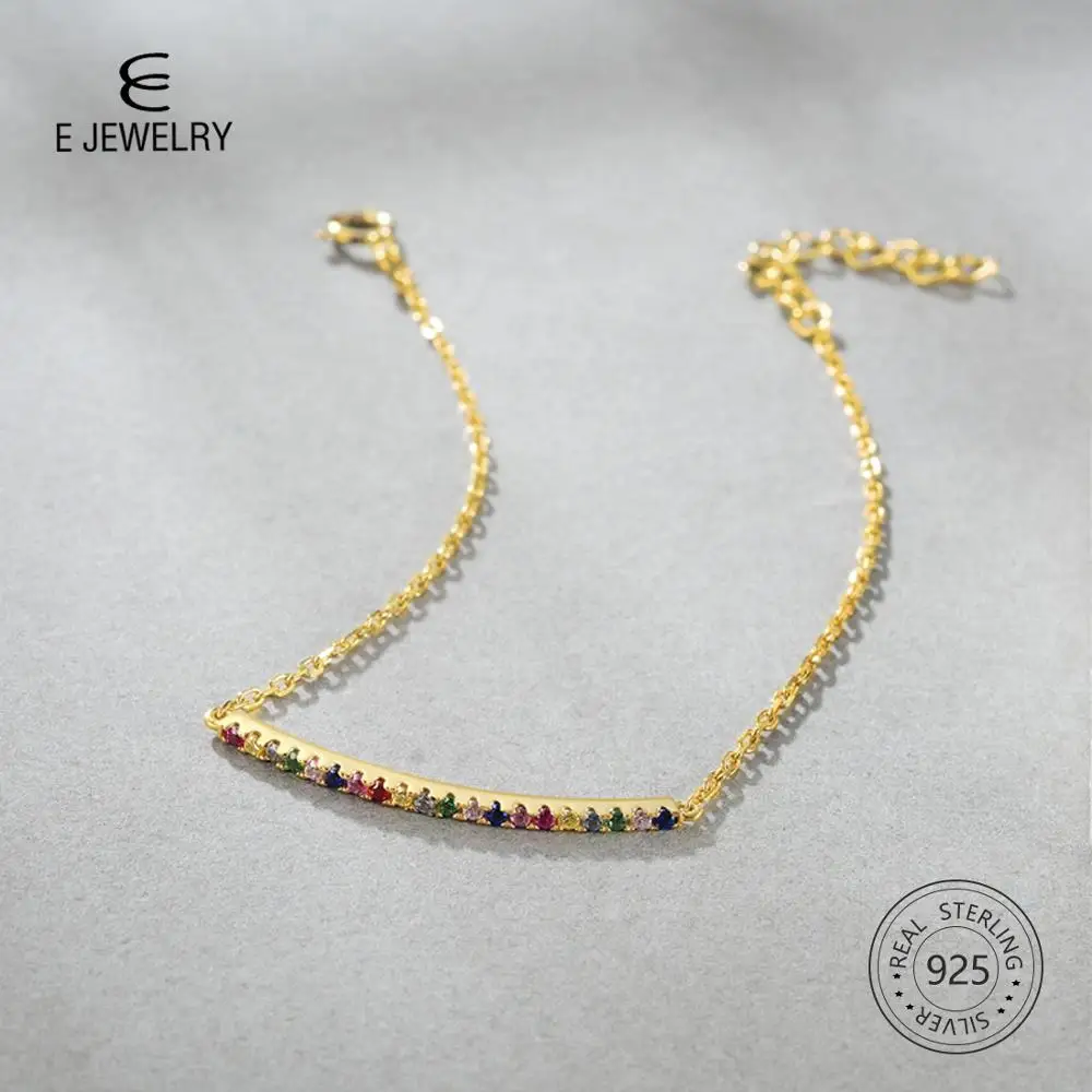 

Браслет женский из серебра 925 пробы, с радужным цирконием