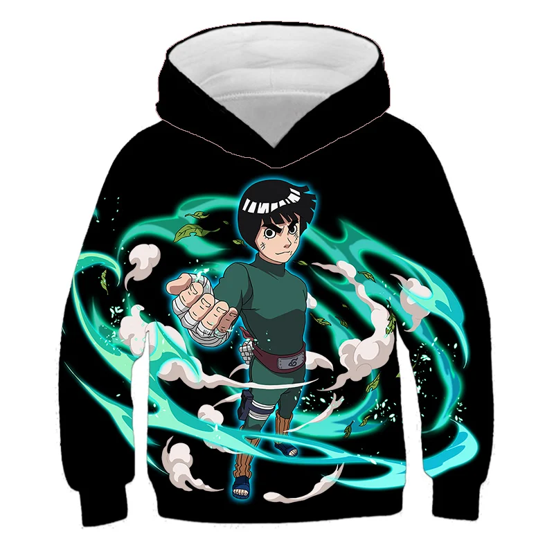 

Cool Rock Lee Nαruto Hoodies Boys Pullover Children Clothes Boy Long Sleeve Casual Hooded Sweatshirts Anime Fashion Streetwear