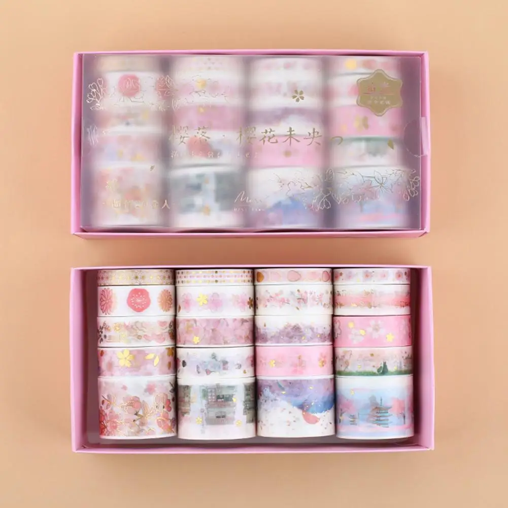 

20 Rolls Washi Tape Adhesive Stylish Compact Paper Decoration Stamping Tape for Diary