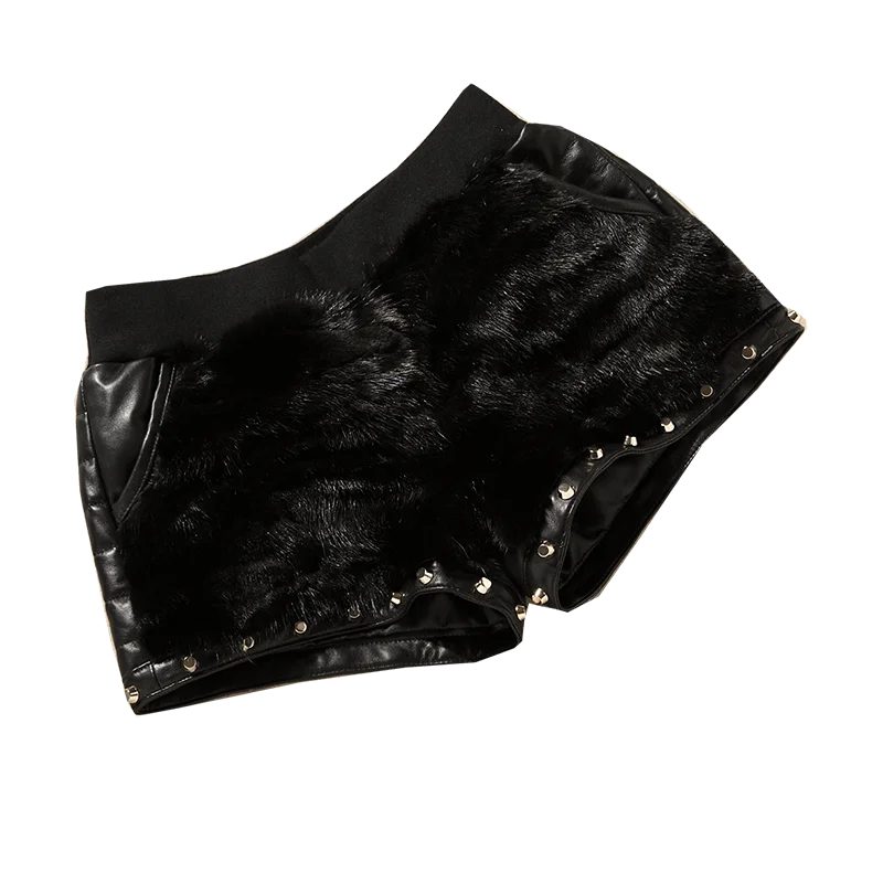 Пикантные женские шорты с низкой талией Кожаные Байкерские пикантные Новые