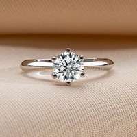 classic silver ring sample 925 moissanite in simple style 1ct carat e f jewelry ring