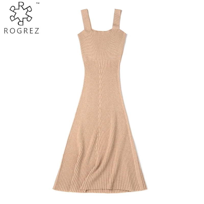 ROGREZ черный красный Повседневный свитер без рукавов платья ремень Бандажное