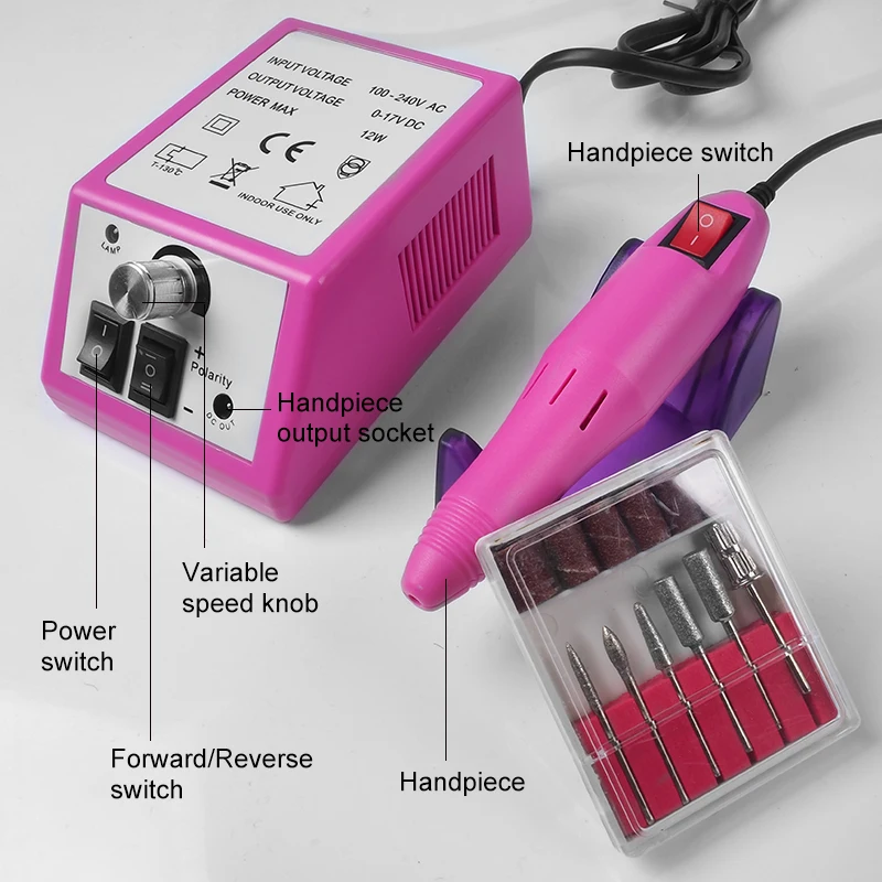 Профессиональный Электрический Маникюрный аппарат набор аксессуаров для