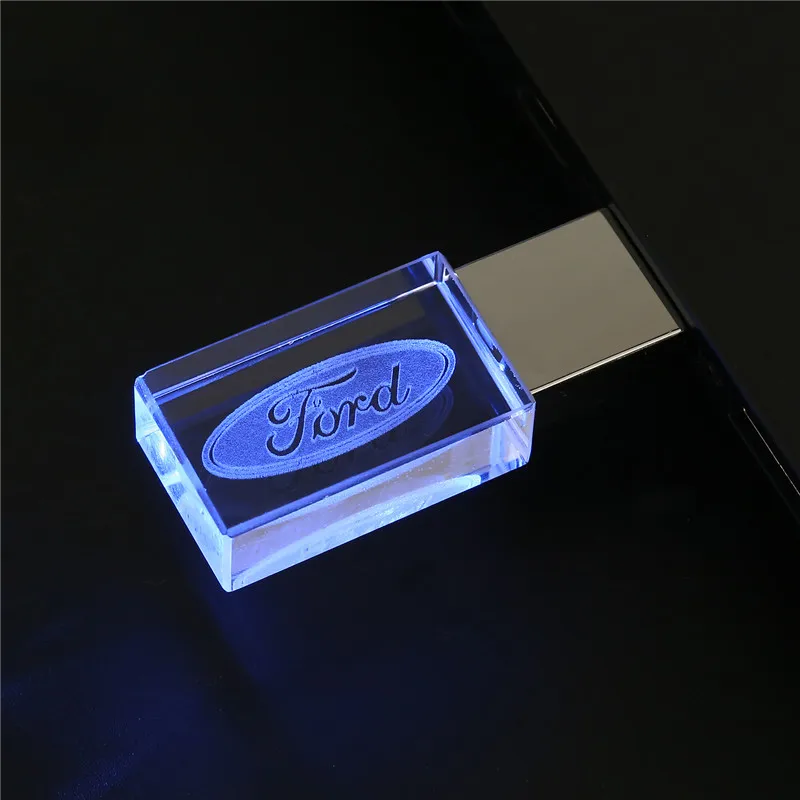 blue JASTER Ford crystal+ металл USB флэш накопитель флешки 4 ГБ 8 16 32 64 128 Внешняя память stick u диск - Цвет: blue