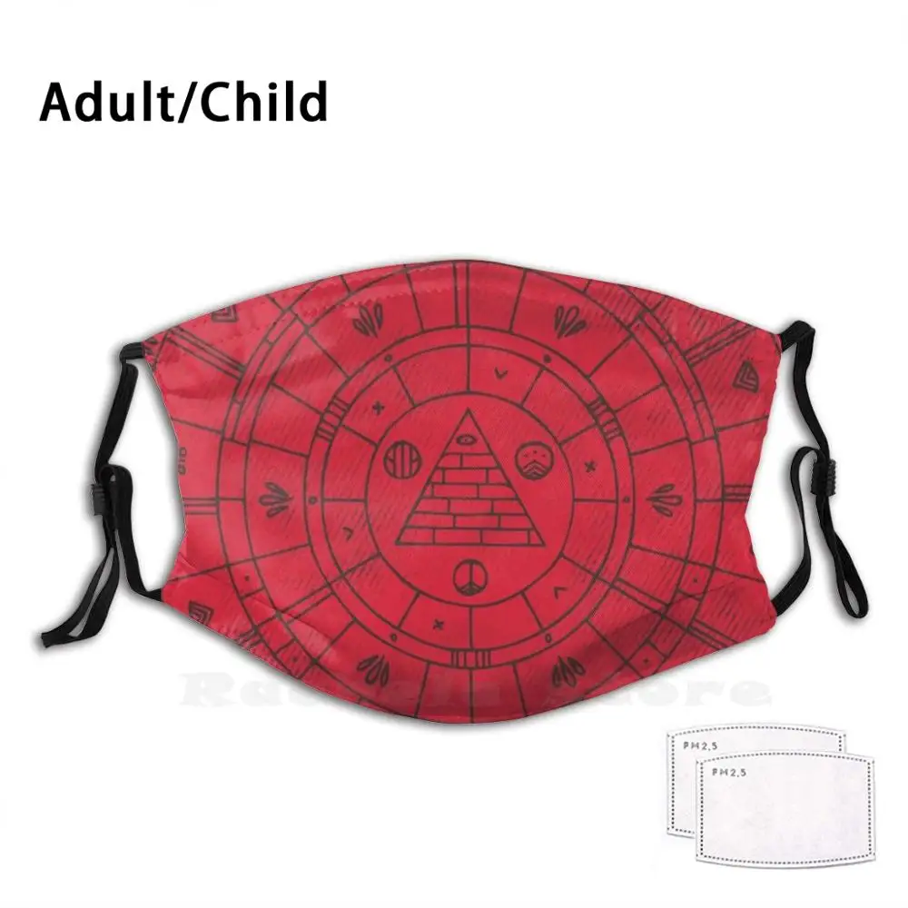 

Sunn Adult Kids Anti Dust Filter Diy Mask Sun Geometric Geometric Circle Concentric Pyramid Egypt Symbol Symbolism Hector