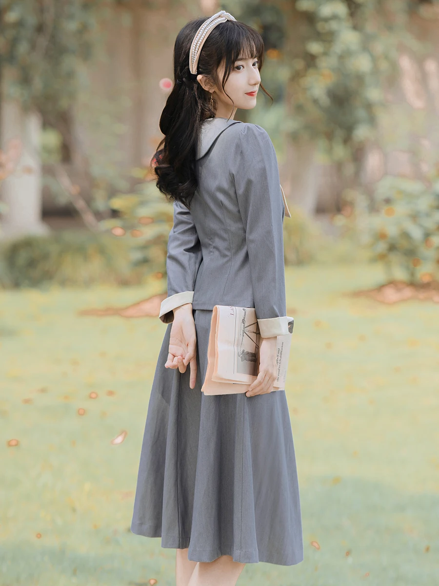 

Autumn new retro water ice on JK uniform suits