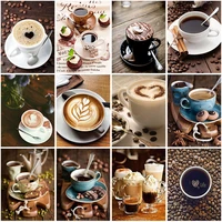 diy coffee cup 5d diamond painting full roundsquare rhinestone mosaic romantic embroidery cross stitch wall art home best gift