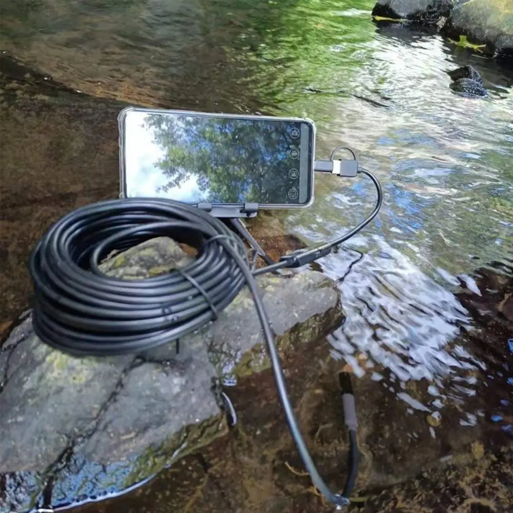Рыболовная камера Fish Finder Endoscope 20M HD Mini под водой IP67 водонепроницаемая машина Борескоп 8LED зимний инструмент для ледяной рыбалки для смартфонов.