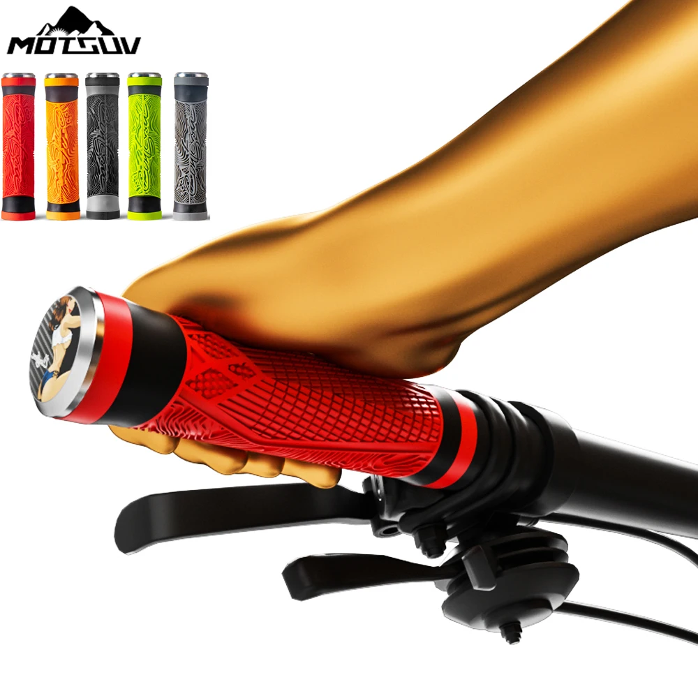 Силиконовые ручки MOTSUV для руля велосипеда MTB DH однорычажные с пробками