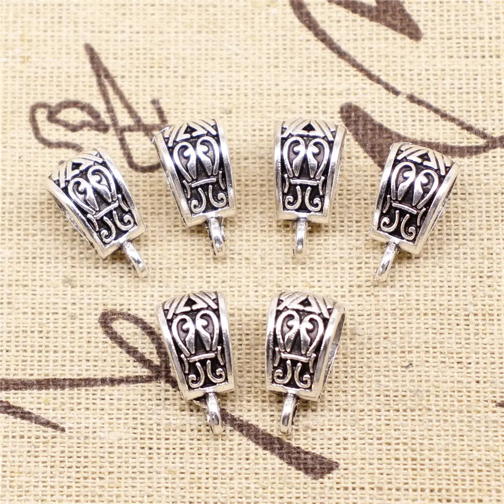 

Components For Jewelry Making Antique Silver Color Bails Spacer Beads Connectors 18x11x9mm 5pcs