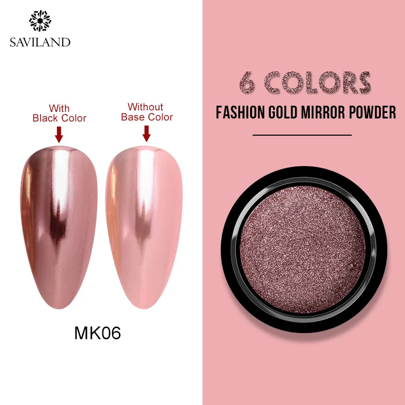 SAVILAND Bubble Nails Золотой зеркальный порошок «Волшебное зеркало» блеск для ногтей блестки Золотой порошок DIY Дизайн ногтей украшения маникюрные инструменты - Цвет: MK06