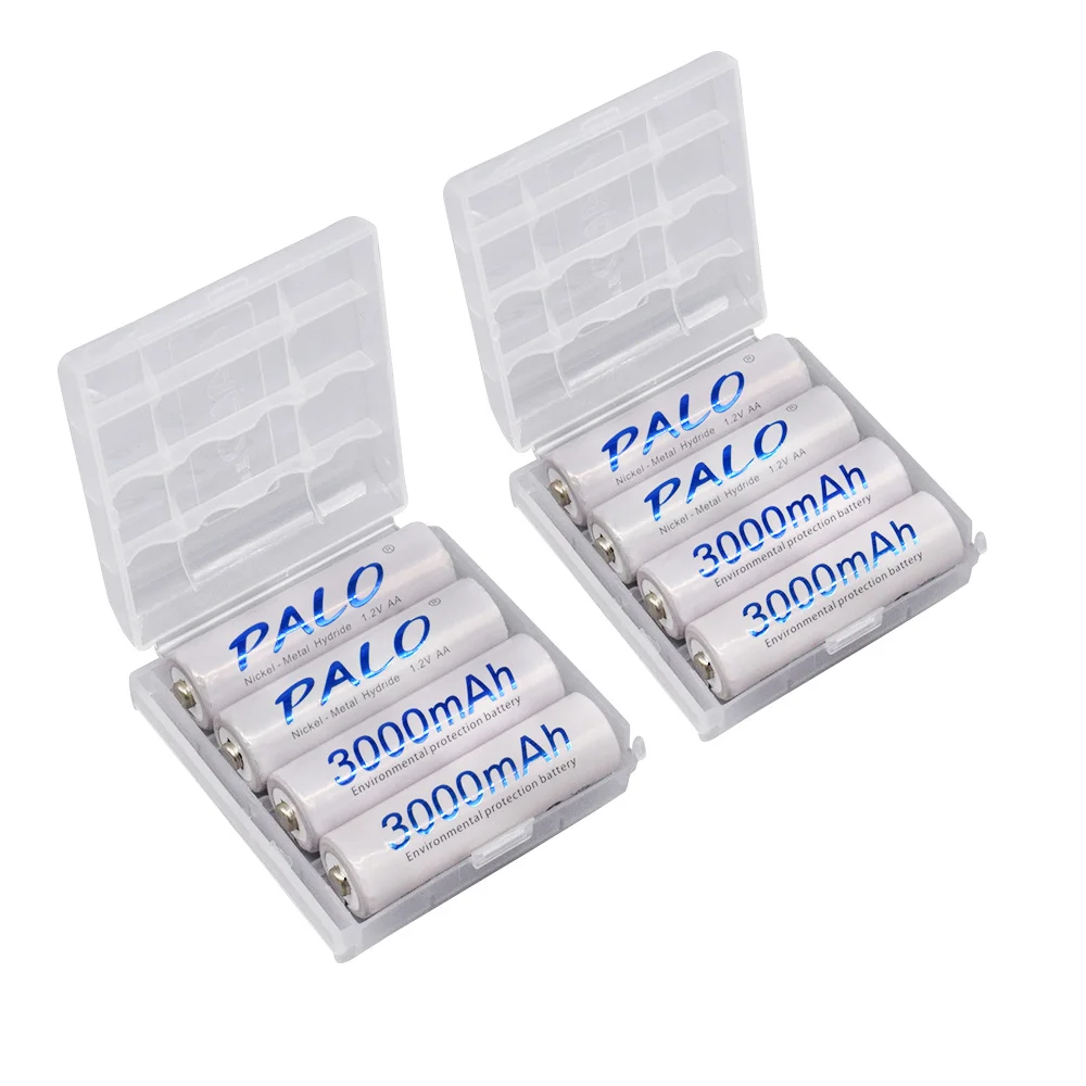 8 шт. aa 1 2 v 3000mah аккумуляторная батарея AA с ЖК зарядным устройством для ni MH cd aaa