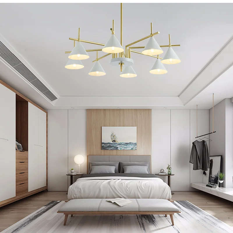 Новые Современные светодиодные люстры для Гостиная Спальня черный белый цвет