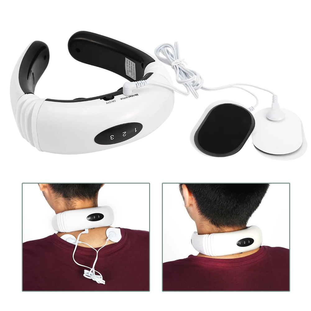 

3D Neck Massager Electric Neck Massage Pain Relief Tool Health Care Relaxation Cervical Vertebra Physiotherapy Pulse Massager