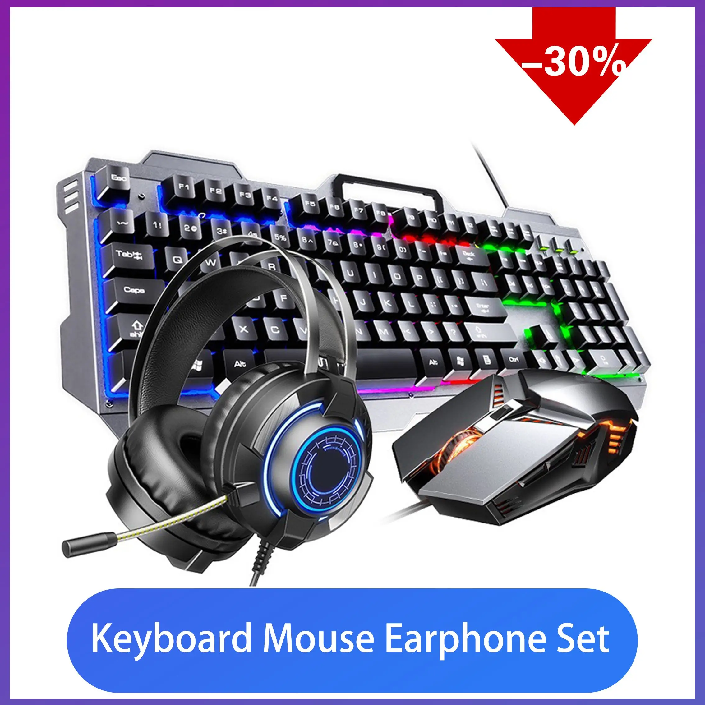 Механическая клавиатура комплект Gaming Keyboard И Мышь проводной Подсветка