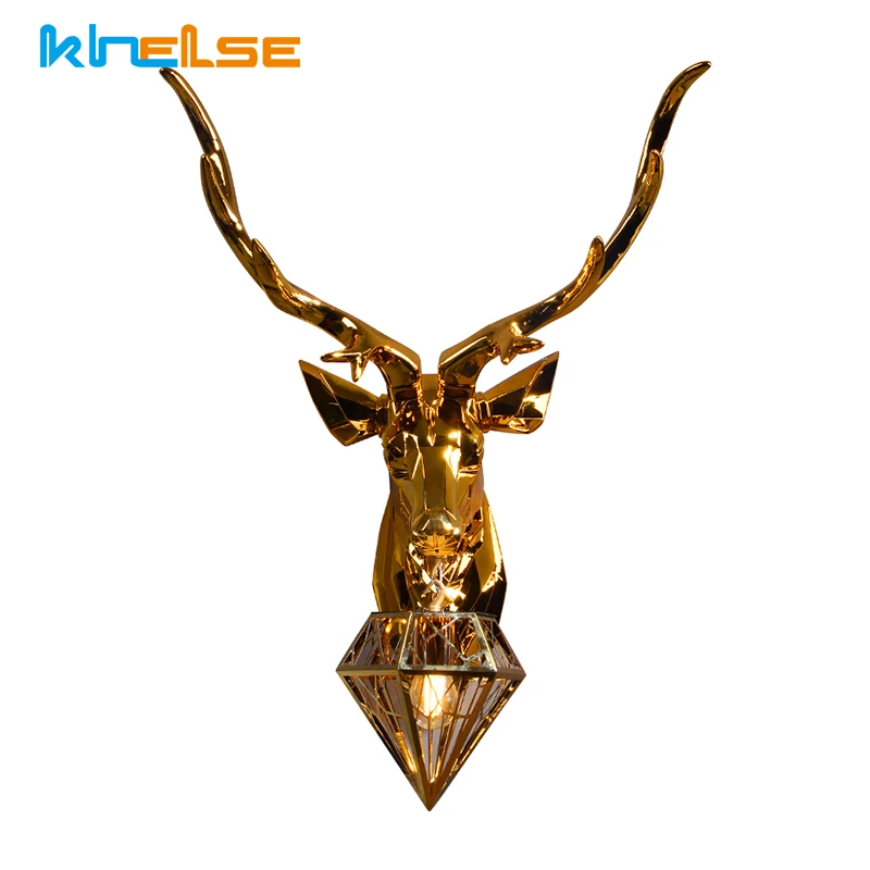 Светодиодный настенный светильник в виде головы оленя для гостиной спальни