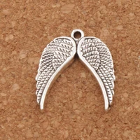 double angel wings spacer charm beads pendants alloy handmade jewelry diy l220 30pcs 21 2x18 9mm zinc alloy