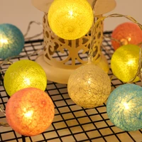 1020 led cotton ball light string garland balls fairy lights christmas lights new year christmas home decoration light room