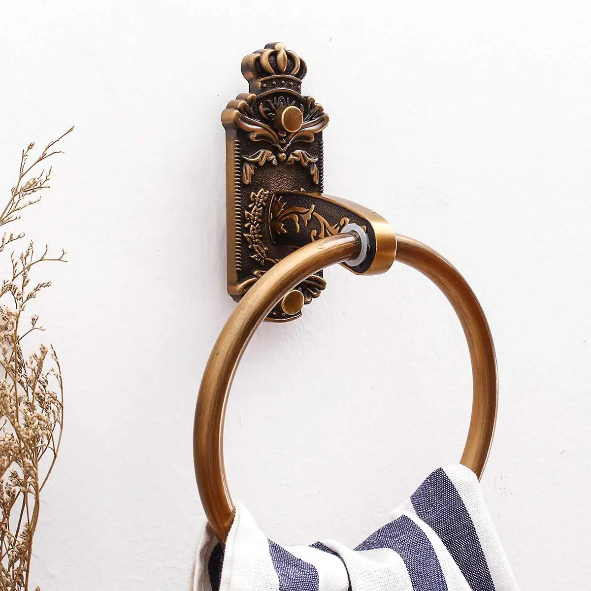 Античная бронзовая вешалка для полотенец стойка ванной и кухни настенная