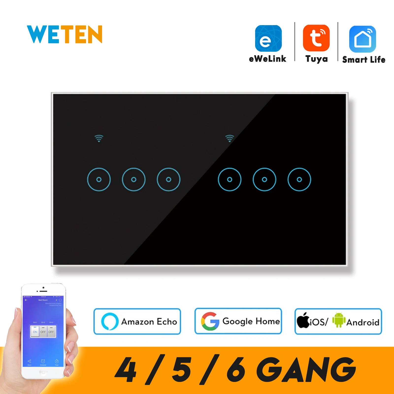 Умный настенный сенсорный светильник ель с поддержкой Wi Fi 220 В 110 В|Выключатели| |